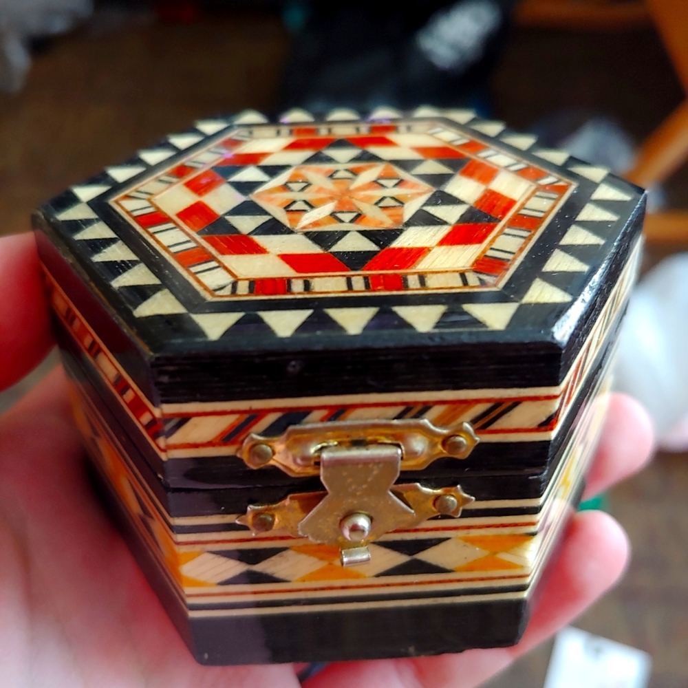 Painted Wooden Jewelry Box
